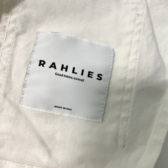 Rahlies Utility Canvas Tapered Leg Adjustable Overalls Jumpsuit White size 26 - Picture 11 of 12